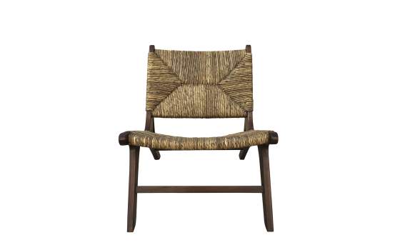 Sillon Bajo Madera de Teca y Anea Serie Anavis
