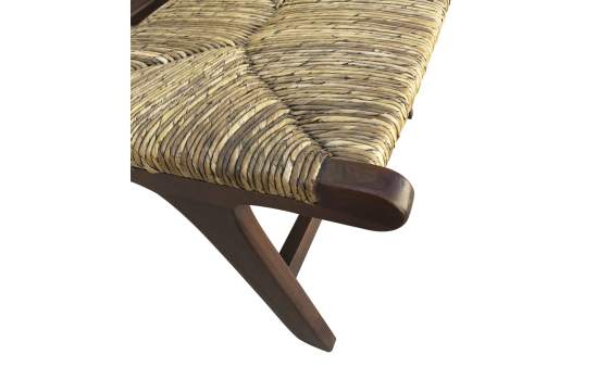 Sillon Bajo Madera de Teca y Anea Serie Anavis