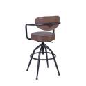 Sillon Bar con Brazos Estilo Industrial Acero Piel Detroit Sillon Bar con Brazos Estilo Industrial Acero Piel Detroit