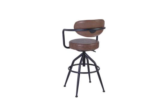 Sillon Bar con Brazos Estilo Industrial Acero Piel Detroit Sillon Bar con Brazos Estilo Industrial Acero Piel Detroit