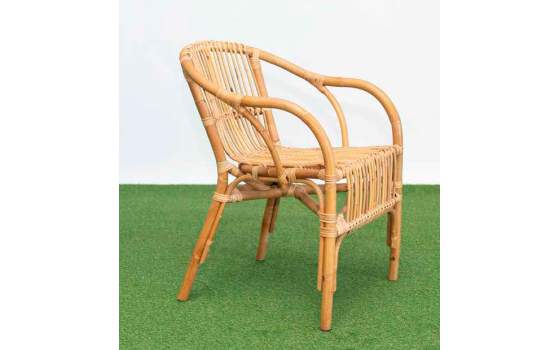 Sillon Basico Rattan Natural Para Terraza Jardin Serie Arismas
