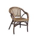 Sillon Bistro Clasico Rattan Rejilla Natural con Cojin Artisond
