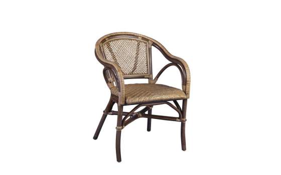 Sillon Bistro Clasico Rattan Rejilla Natural con Cojin Artisond