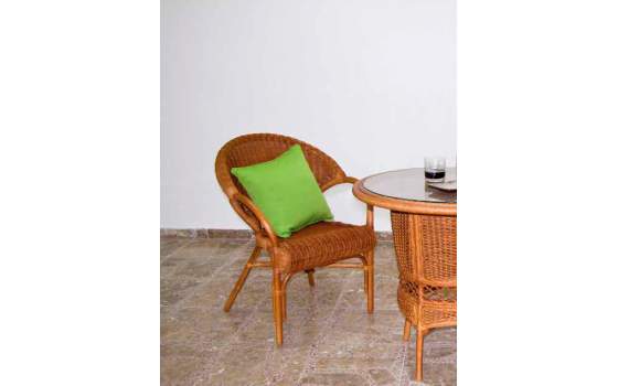 Sillon Brazo Apilable Tejido Medula Natural Nogal Algasr