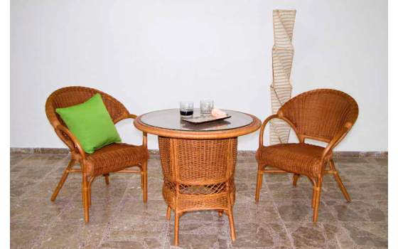 Sillon Brazo Apilable Tejido Medula Natural Nogal Algasr