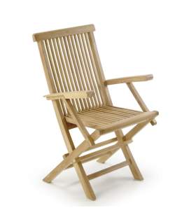 Sillon Brazos Jardin Madera Teca Plegable Serie Snick