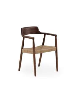 Sillon Brazos Madera Toon Nogal Cuerda Serie Alcidad