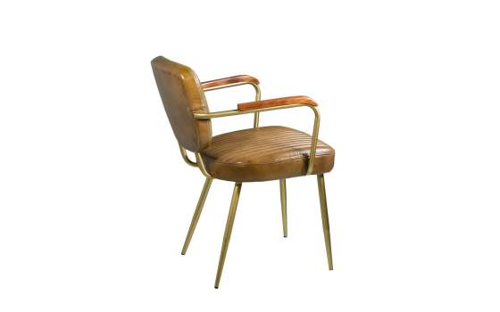 Sillon Brazos Vitange Madera Piel y Metal Serie Cambridge