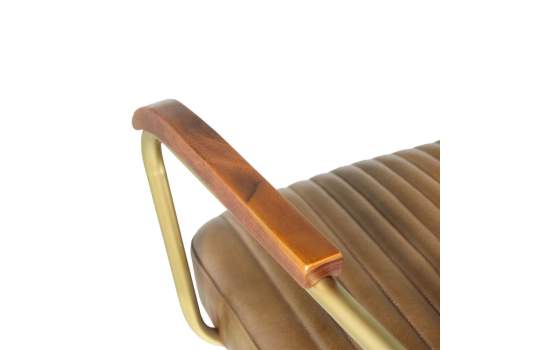 Sillon Brazos Vitange Madera Piel y Metal Serie Cambridge