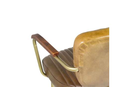 Sillon Brazos Vitange Madera Piel y Metal Serie Cambridge