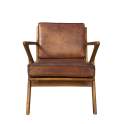 Sillon Butaca Salon Piel y Madera Serie Ayrer