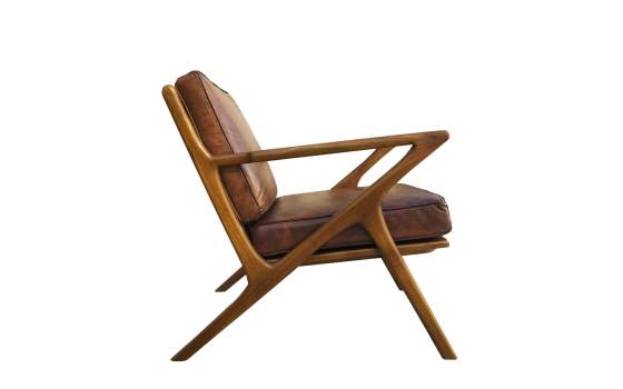 Sillon Butaca Salon Piel y Madera Serie Ayrer