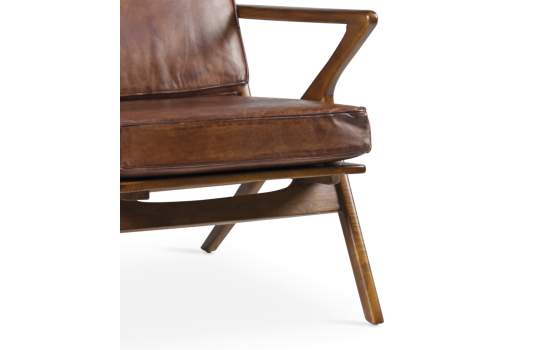Sillon Butaca Salon Piel y Madera Serie Ayrer