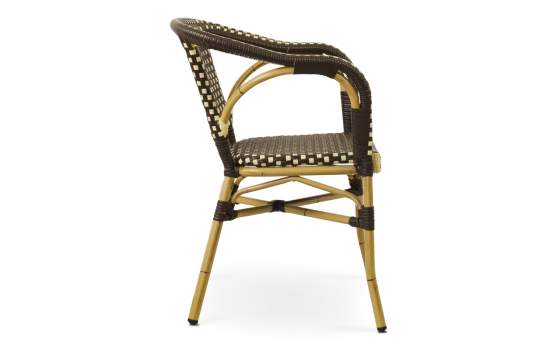 Sillon Cafe Crema Clasico Aluminio y Plastico Tejido Rivoli