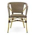 Sillon Cafe Crema Clasico Aluminio y Plastico Tejido Rivoli