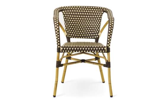 Sillon Cafe Crema Clasico Aluminio y Plastico Tejido Rivoli