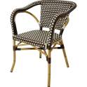 Sillon Cafe Crema Clasico Aluminio y Plastico Tejido Rivoli