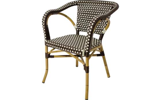 Sillon Cafe Crema Clasico Aluminio y Plastico Tejido Rivoli