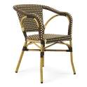 Sillon Cafe Crema Clasico Aluminio y Plastico Tejido Rivoli