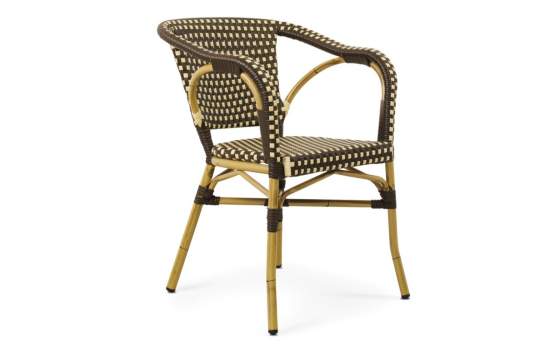 Sillon Cafe Crema Clasico Aluminio y Plastico Tejido Rivoli