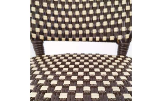 Sillon Cafe Crema Clasico Aluminio y Plastico Tejido Rivoli