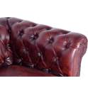 Sillon Chester Tapizada Piel Marron Capitone Serie Alinas
