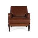 Sillon Clasico Piel Marron Liso Serie Archerver