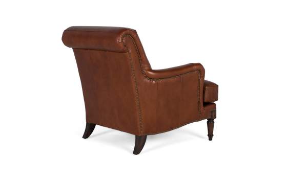 Sillon Clasico Piel Marron Liso Serie Archerver