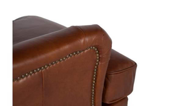 Sillon Clasico Piel Marron Liso Serie Archerver
