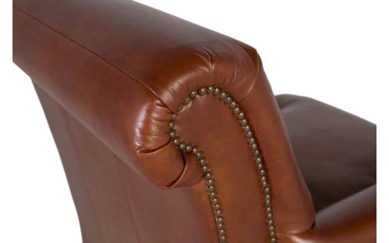Sillon Clasico Piel Marron Liso Serie Archerver