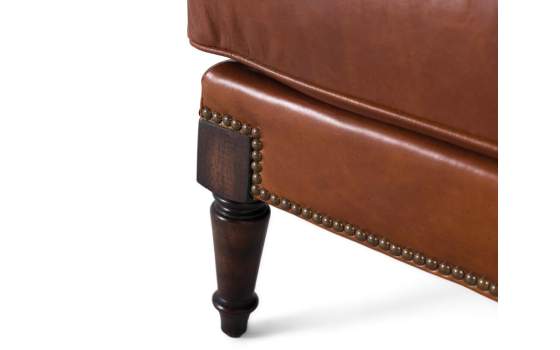 Sillon Clasico Piel Marron Liso Serie Archerver