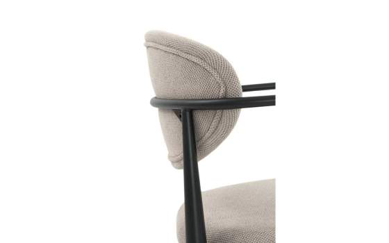 Sillon Comedor Acero Diseño Moderno Tapizado Gris Allard