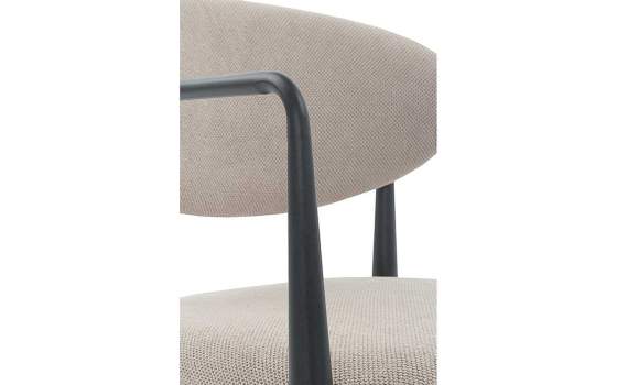 Sillon Comedor Acero Diseño Moderno Tapizado Gris Allard