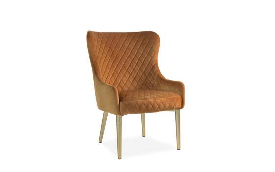 Sillon Comedor Actual Tapizada Rombos Camel Serie Melissa