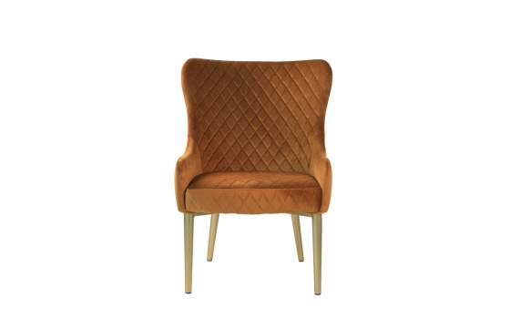 Sillon Comedor Actual Tapizada Rombos Camel Serie Melissa