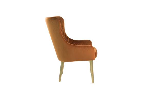Sillon Comedor Actual Tapizada Rombos Camel Serie Melissa