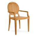 Sillon Comedor Colonial Natural Patinado Blanco Serie Alende