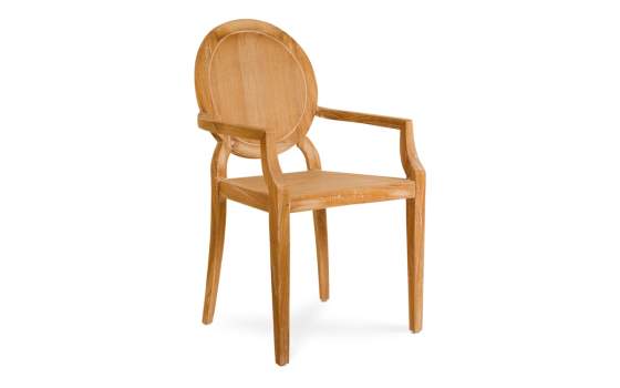 Sillon Comedor Colonial Natural Patinado Blanco Serie Alende