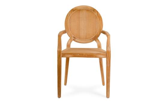 Sillon Comedor Colonial Natural Patinado Blanco Serie Alende