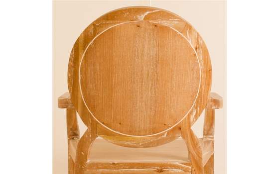 Sillon Comedor Colonial Natural Patinado Blanco Serie Alende