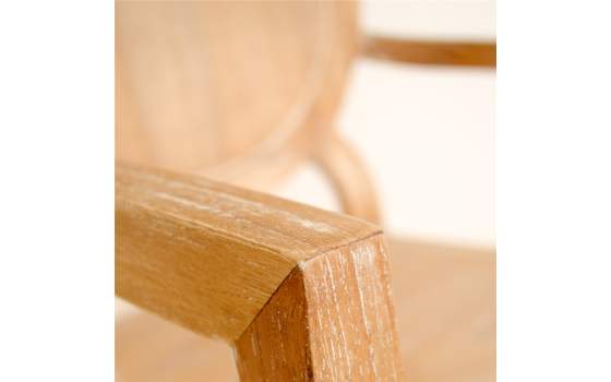 Sillon Comedor Colonial Natural Patinado Blanco Serie Alende