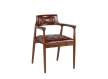 Sillon Comedor Contemporaneo Piel y Teca Serie Detroyt