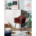 Sillon Comedor Diseño Tapizado Piel Vacuno y Metal Vakin