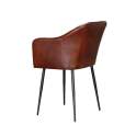 Sillon Comedor Diseño Tapizado Piel Vacuno y Metal Vakin
