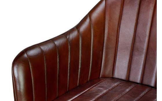 Sillon Comedor Diseño Tapizado Piel Vacuno y Metal Vakin