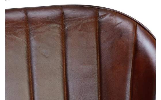 Sillon Comedor Diseño Tapizado Piel Vacuno y Metal Vakin