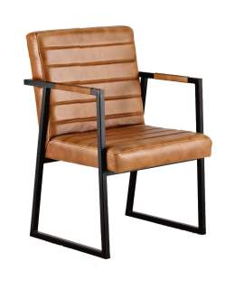 Sillon Comedor Estilo Industrial Acero y Piel Serie Averrada