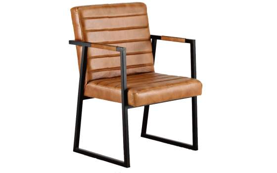 Sillon Comedor Estilo Industrial Acero y Piel Serie Averrada