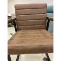 Sillon Comedor Estilo Industrial Acero y Piel Serie Averrada