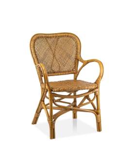 Sillon Comedor Miami Rattan Natural y Rejilla Serie Sidney